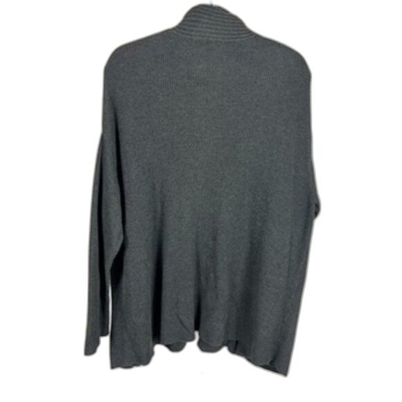 Adrienne Vittadini Cotton Ribbed Cardigan | Size L | Cozy Dramatic Energy - Picture 2 of 10